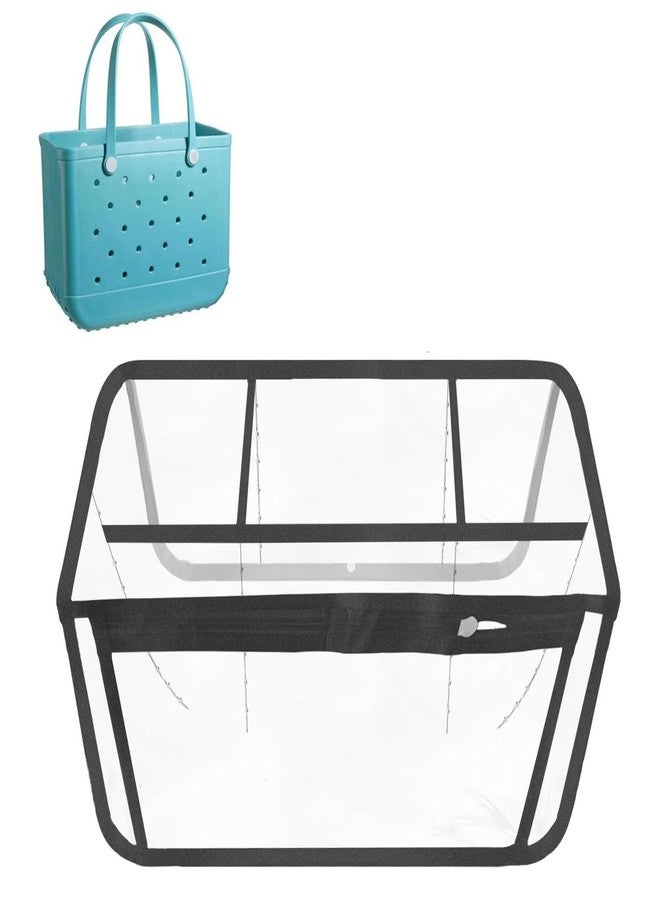 Lckaey Clear rubber beach bag organizer for Bogg bag Accessories Large organizer insert Borg Bag Divider Pouch Y014Black-L - Image 1