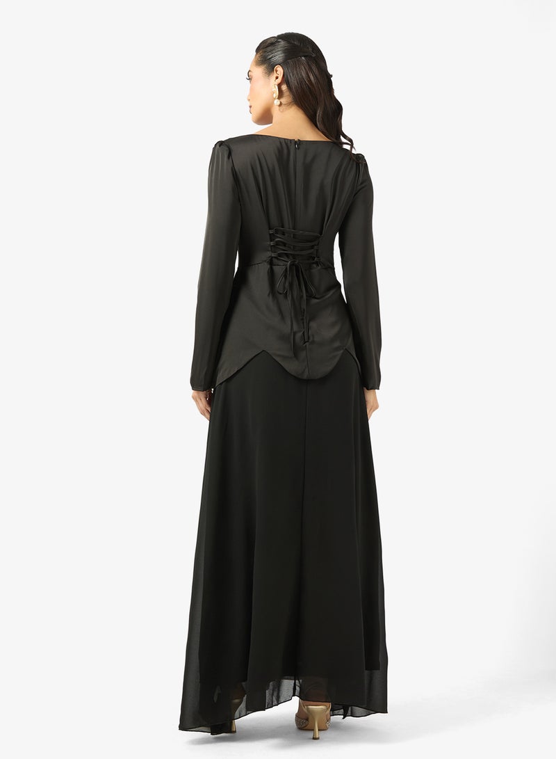 خزانة فستان - بخصر منسدل مزين بالدانتيل - Image 2