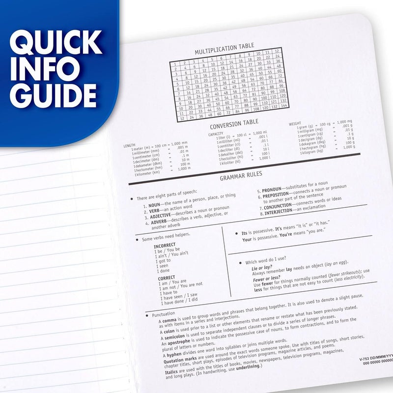Mead دفتر تركيبي، 3 عبوات، ورق مقاس كليه، 7-1/2" x 9-3/4"، 100 ورقة لكل دفتر، رخام أسود (38111) - Image 5