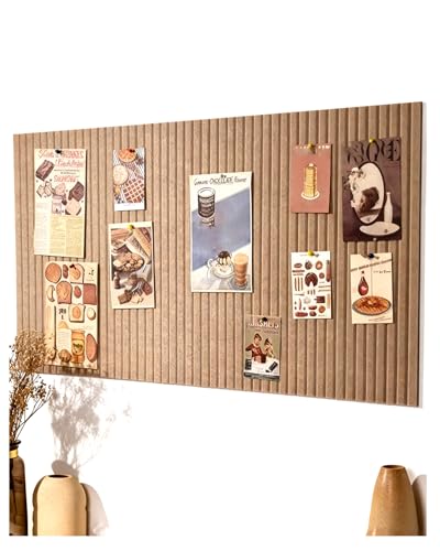 rokeblau 48x32 inches Large Bulletin Board Decorative Felt Pin Board 035 Thick Foldable Photo Display Board with SelfAdhesive Tape Vision Board for School Home Kitchen Office Walls Dark Camel - Image 1