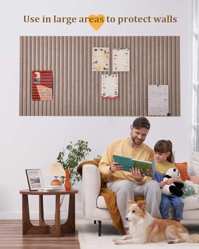 rokeblau 48x32 inches Large Bulletin Board Decorative Felt Pin Board 035 Thick Foldable Photo Display Board with SelfAdhesive Tape Vision Board for School Home Kitchen Office Walls Dark Camel - Image 3