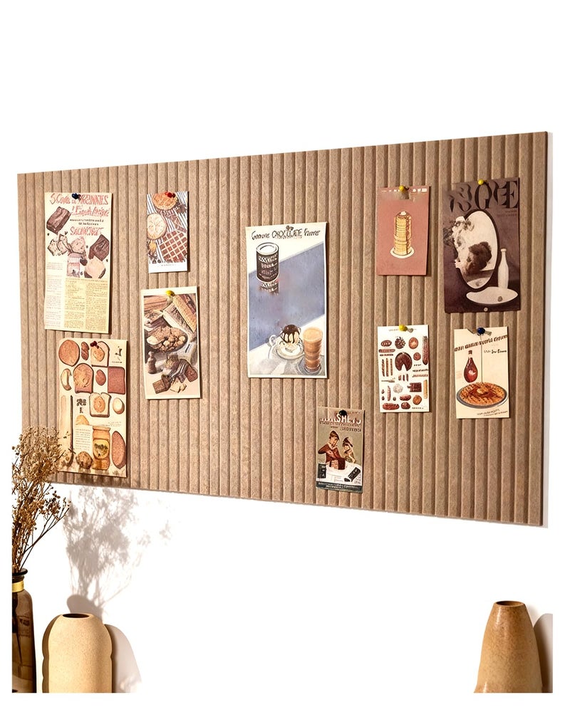 rokeblau 48x32 inches Large Bulletin Board Decorative Felt Pin Board 035 Thick Foldable Photo Display Board with SelfAdhesive Tape Vision Board for School Home Kitchen Office Walls Dark Camel - Image 2