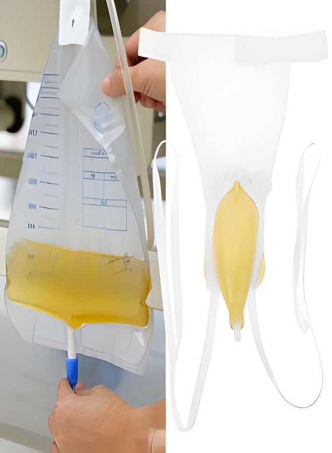 RAJry Urine Bag for Men, Urine Collect Bag, Reusable Silicone Urine Collector Portable Wearable Male Urinary Drainage Bag System for Adults 1000 ml - Image 3