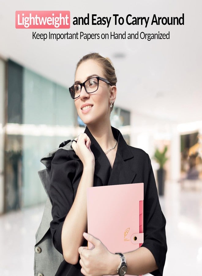 Sooez Aesthetic 8 Pocket Accordion File Organizer, Pastels Expanding File Folder for Important Document with Labels, Portable Receipt Bill Paper Organizer for Office School Supplies, Letter Size Pink - Image 5