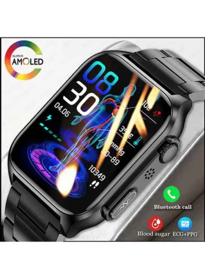 Blood Glucose Smart Watch for Men with Bluetooth Calling, ECG+PPG Health Monitoring - Image 1