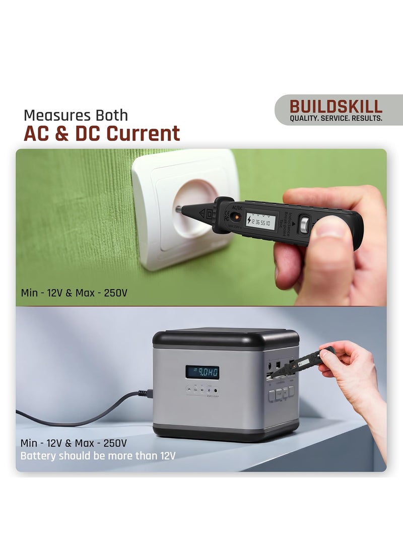BUILDSKILL BUILDSKILL Digital Voltage Tester 12V220V ACDC 2in1 Line Electrical Tester Pen for Circuit Check Induction Voltage Testing LCD Display Breakpoint Live Object Detection  - Image 2