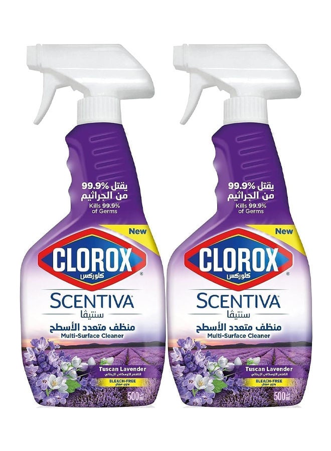 Clorox Scentiva Multi Surface Cleaner Spray - Tuscan Lavender 500ml Pack of 2 - Image 1