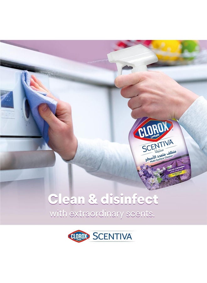 Clorox Scentiva Multi Surface Cleaner Spray - Tuscan Lavender 500ml Pack of 2 - Image 3
