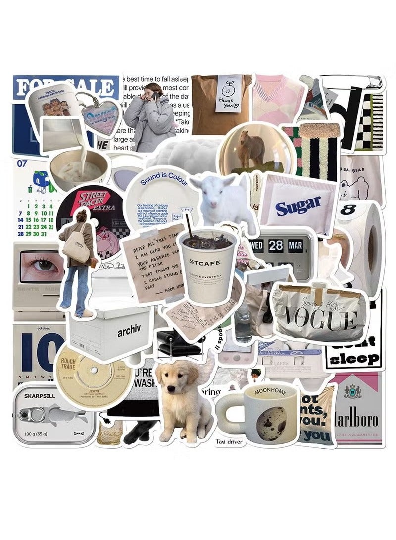 57 Minimalist Korean Stickers, Laptop Ledger, Water Cup, Ipad Phone Case Decoration, Waterproof Sticker  - Image 1