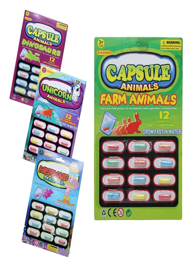 إيكان كبسولات إيكان السحرية للنمو في الماء، ألعاب حيوانات للأطفال، هدايا للحفلات، ألعاب تعليمية، 12 كبسولة مائية متعددة الألوان - Image 5