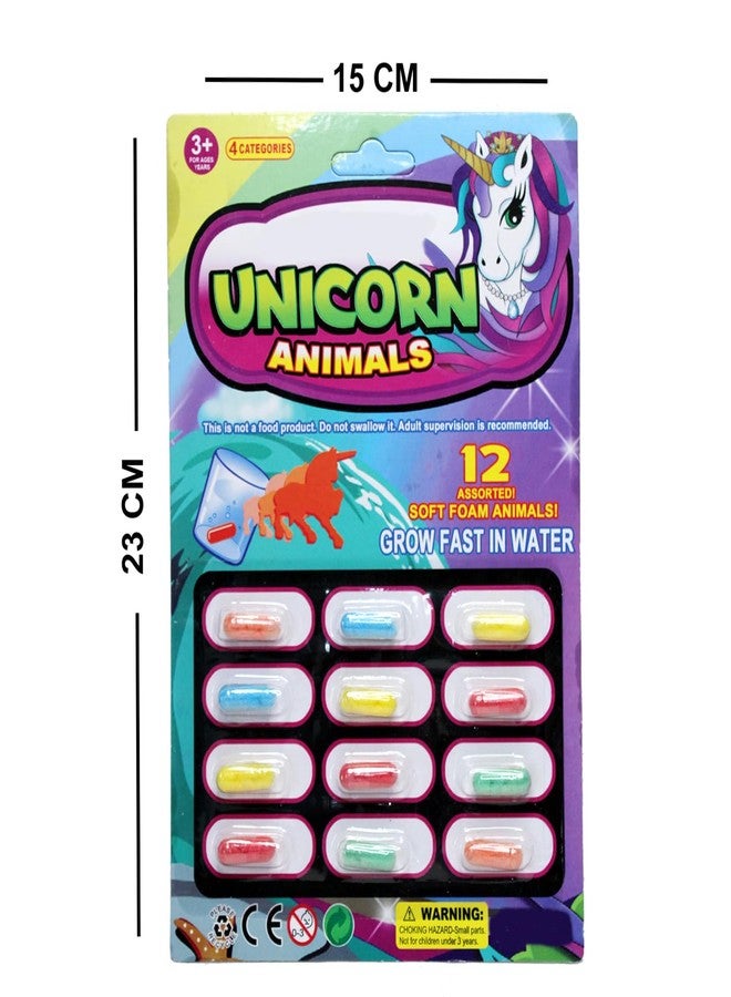 إيكان كبسولات إيكان السحرية للنمو في الماء، ألعاب حيوانات للأطفال، هدايا للحفلات، ألعاب تعليمية، 12 كبسولة مائية متعددة الألوان - Image 2