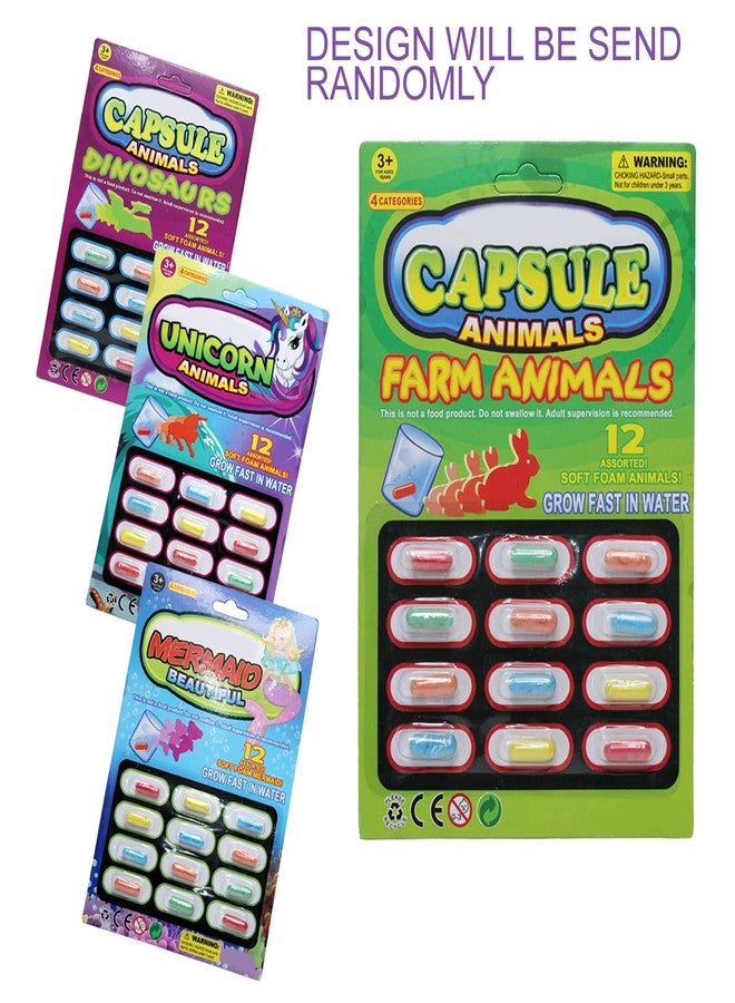 إيكان كبسولات إيكان السحرية للنمو في الماء، ألعاب حيوانات للأطفال، هدايا للحفلات، ألعاب تعليمية، 12 كبسولة مائية متعددة الألوان - Image 4