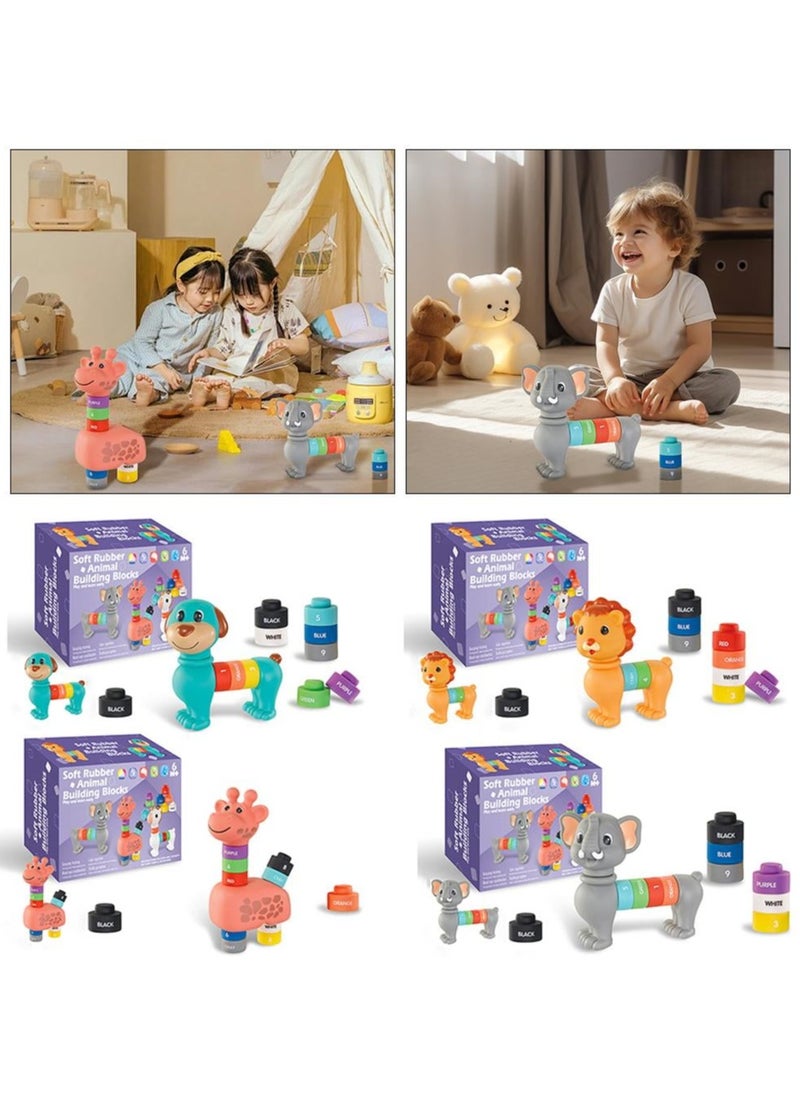 Generic - Lion Baby Blocks Building Blocks, Montessori Toys for Toddlers 1-3, Soft Rubber Sensory Stacking Rock, Baby Stacking Toys, Tummy Time Bath Toy, Number Color Count Educational STEM Toys, Building Set for Kids - Image 1