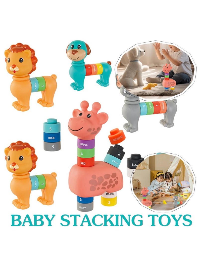 Generic - Lion Baby Blocks Building Blocks, Montessori Toys for Toddlers 1-3, Soft Rubber Sensory Stacking Rock, Baby Stacking Toys, Tummy Time Bath Toy, Number Color Count Educational STEM Toys, Building Set for Kids - Image 1