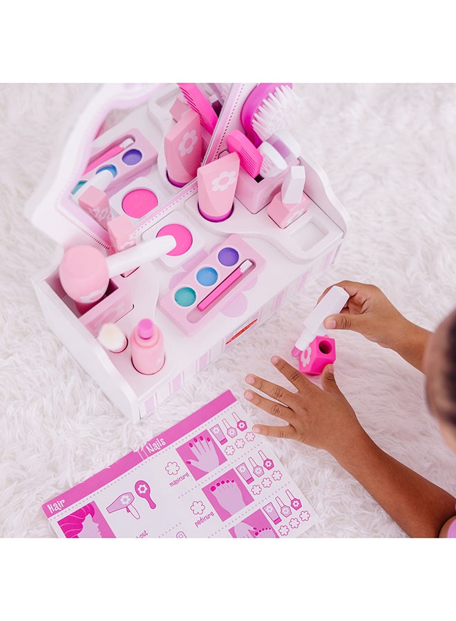 Melissa & Doug Wooden Beauty Salon Play Set With Vanity and Accessories (18 Pieces) - Image 5