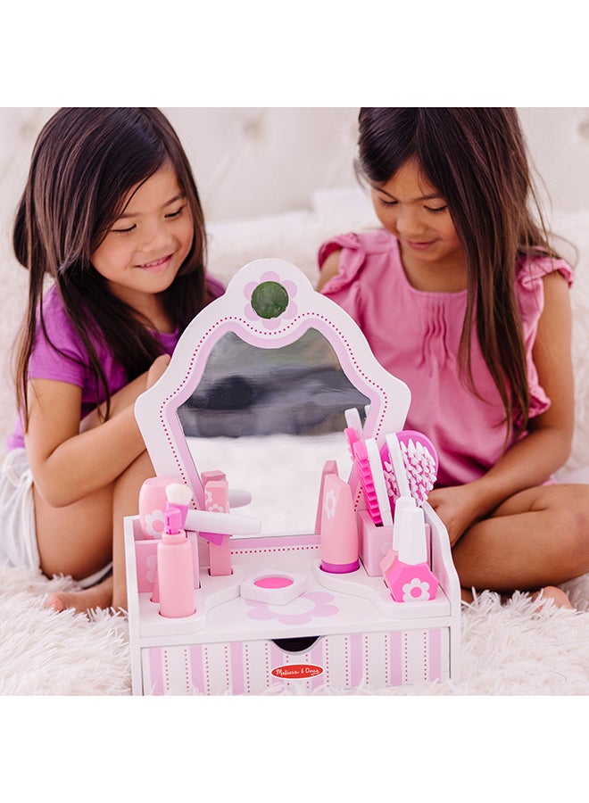 Melissa & Doug Wooden Beauty Salon Play Set With Vanity and Accessories (18 Pieces) - Image 4