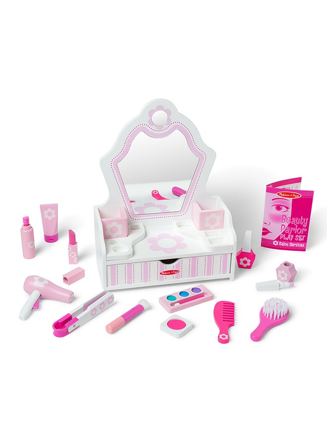 Melissa & Doug Wooden Beauty Salon Play Set With Vanity and Accessories (18 Pieces) - Image 2