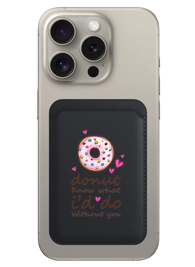 Theodor محفظة مغناطيسية، متوافقة مع محفظة MagSafe، لمحفظة آيفون، لسلسلة آيفون 16/15/14/13/12، غير متوافقة مع آيفون 13/12 ميني، حاملة 3 بطاقات، جلد نباتي، أسود - Image 1