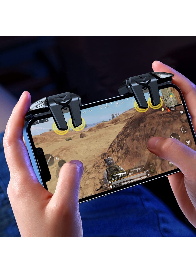 جنرال - مفتاح اللعبة 2024 إصدار محدث وحدة تحكم لعبة PUBG Mobile مشغل 6 أصابع حساس للتصوير متوافق مع أجهزة آيفون وأندرويد ومعظم الهواتف يدعم COD وPUBG وROS والمزيد - Image 1