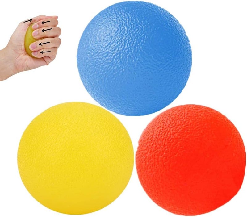 FMELAH 3 Resistance Levels Hand Exercise Balls, Stress Balls for Adults, Squeeze Balls for Physical Therapy, Hand Grip Strength Trainer Hand Squeezers for Strength, Wrist Forearm Finger Exerciser - Image 1