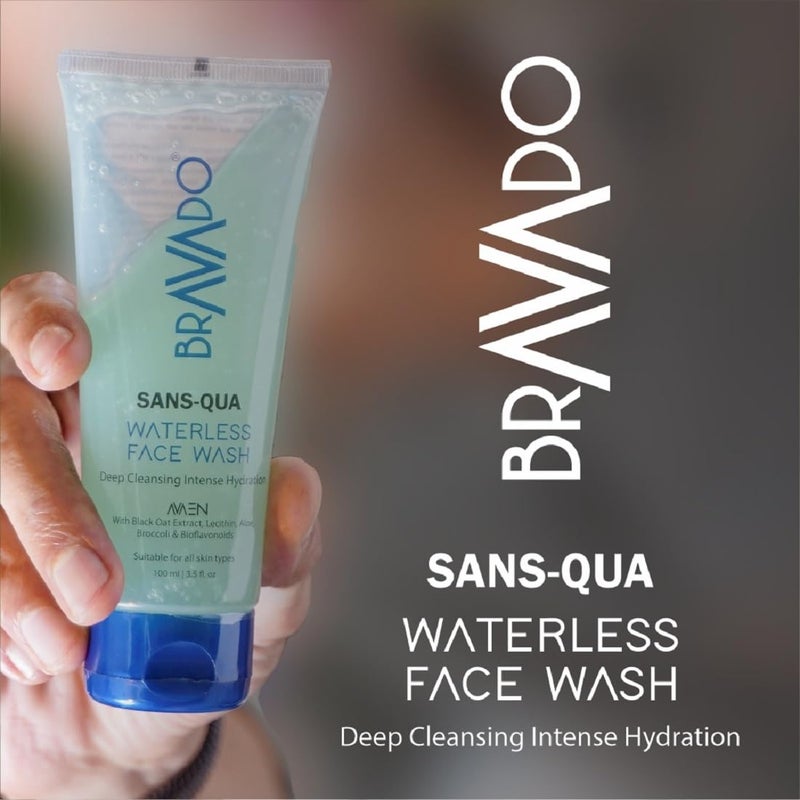 BRAVADO SansQua Waterless Face Wash  Detox  Hydrate  Refreshing Cleanser with Niacinamide  For All Skin Types  SoapFree NonSticky Formula  Deep Cleansing  Moisturizing  100ml - Image 3