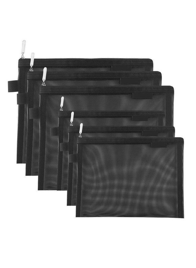 Topfinder Clear Cosmetic Bags Zip Makeup Mesh Bags Pencil Case Pouch Travel Toiletry Kit Set Storage Case ((6A+5A)*3 Black)  - Image 1