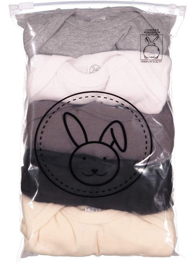 RABBIT SKINS Baby Bodysuit Girl & Boy | Newborn 0-3 Months to 24 Months 5-Pack Bulk Set, Snap Easy Closure, Rock Star, 6 Months - Image 2