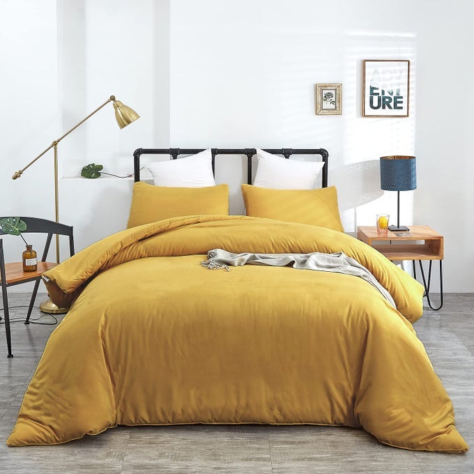 YELLOW KING COMFORTER SETS SOLID MUSTARD YELLOW BEDDING COMFORTERS WOMEN MEN PLAIN DARK YELLOW QUILTS MODERN MINIMALIST GOLD YELLOW BLANKETS SOFT VINTAGE GINGER YELLOW BEDROOM DECOR AESTHETIC