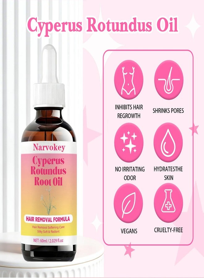Narvokey Cyperus Rotundus Hair Removal Oil, Natural Hair Growth Inhibitor, Skin Moisturizing Treatment for All Skin Types, 60ml (1) - Image 4