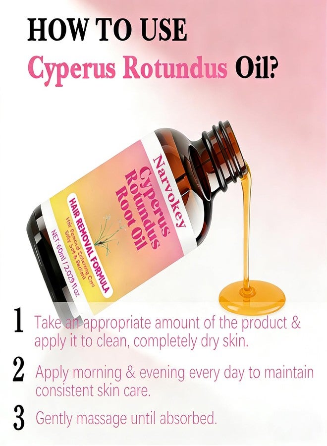 Narvokey Cyperus Rotundus Hair Removal Oil, Natural Hair Growth Inhibitor, Skin Moisturizing Treatment for All Skin Types, 60ml (1) - Image 5
