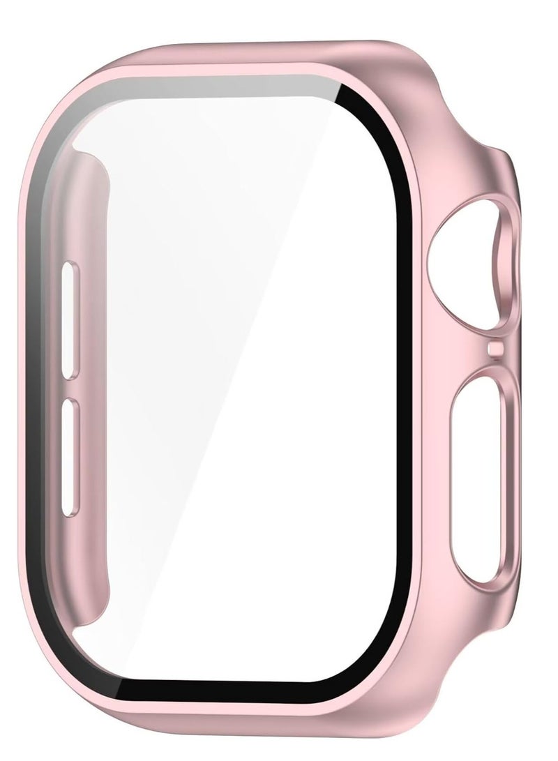 MIGOFAST Case Compatible with Apple Watch Series 10 46mm PC Tempered Film Anti-Fall Anti-Scratch Watch Protective Cover Compatible with Apple Watch Series 10 46mm Rose Pink - Image 3