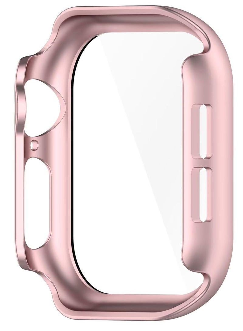 MIGOFAST Case Compatible with Apple Watch Series 10 46mm PC Tempered Film Anti-Fall Anti-Scratch Watch Protective Cover Compatible with Apple Watch Series 10 46mm Rose Pink - Image 4