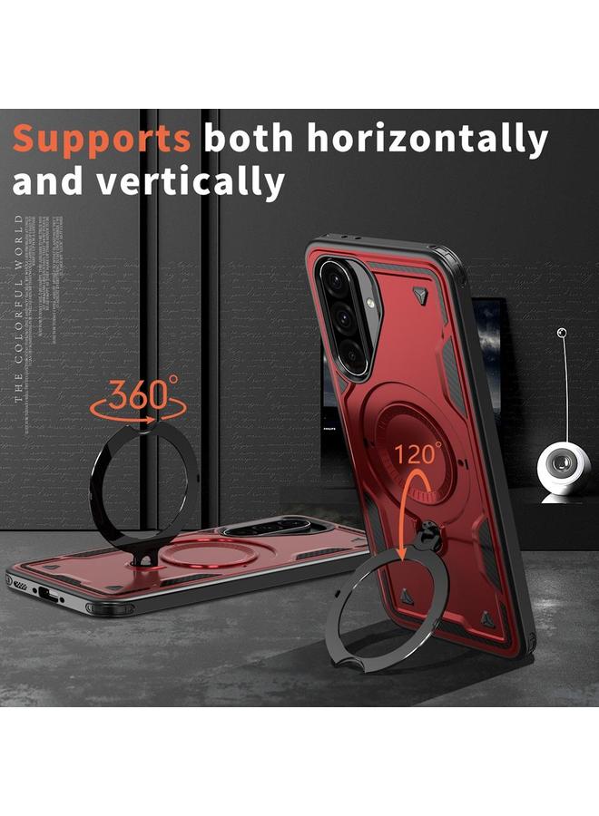 اس-توب جراب لهاتف Samsung Galaxy A56 5G PC Hybrid TPU Armor MagSafe Ring Holder - Image 2