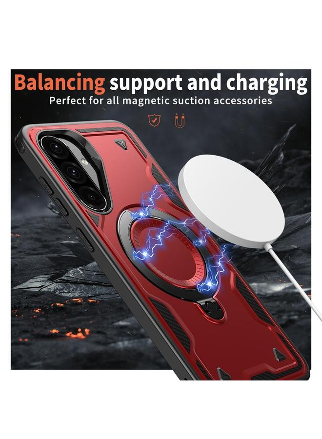 اس-توب جراب لهاتف Samsung Galaxy A56 5G PC Hybrid TPU Armor MagSafe Ring Holder - Image 3