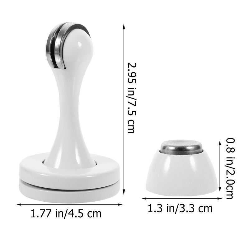 4 pcs Magnetic Door Stoppers Floor Mount Door Stops Stainless Steel Door Stoppers - Image 2