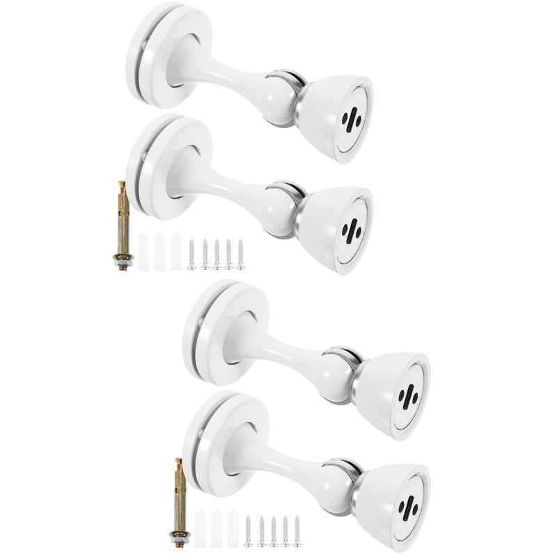 4 pcs Magnetic Door Stoppers Floor Mount Door Stops Stainless Steel Door Stoppers - Image 1