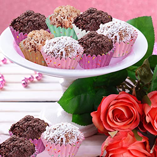 Funtery 600 Count Icing Design Mini Cupcake Liner Baking Cups Paper Small Candy Cups Making Supplies Baking Cupcake Liner Holiday Muffin Chocolate Making Wrappers Supplies Candy Paper(Colorful) - Image 3