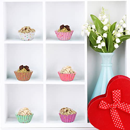 Funtery 600 Count Icing Design Mini Cupcake Liner Baking Cups Paper Small Candy Cups Making Supplies Baking Cupcake Liner Holiday Muffin Chocolate Making Wrappers Supplies Candy Paper(Colorful) - Image 5