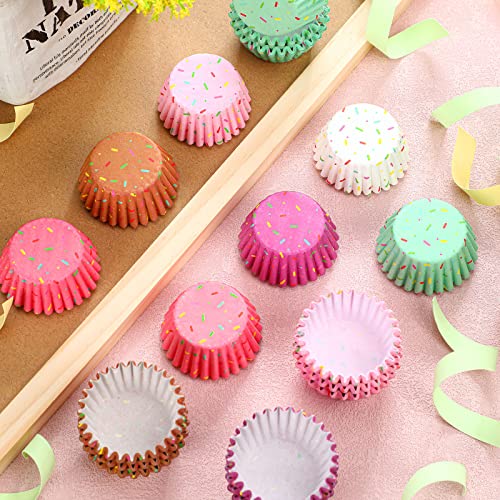 Funtery 600 Count Icing Design Mini Cupcake Liner Baking Cups Paper Small Candy Cups Making Supplies Baking Cupcake Liner Holiday Muffin Chocolate Making Wrappers Supplies Candy Paper(Colorful) - Image 4