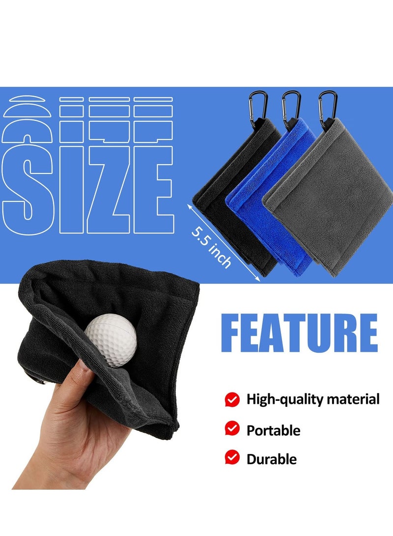 SYOSI Golf Ball Towel 5.5 x 5.5 Inch Small Golf Wet and Dry Golf Towel Pocket Golf Towel with Clip Ball Towel Golf Ball Towel for Golf Course Exercise Towel  - Image 3