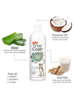 Hartz New! Hartz True Coat Thick Coat Specific Dog Shampoo, Desheds & Softens with Oat Milk, Coconut Oil & Aloe  - Image 4