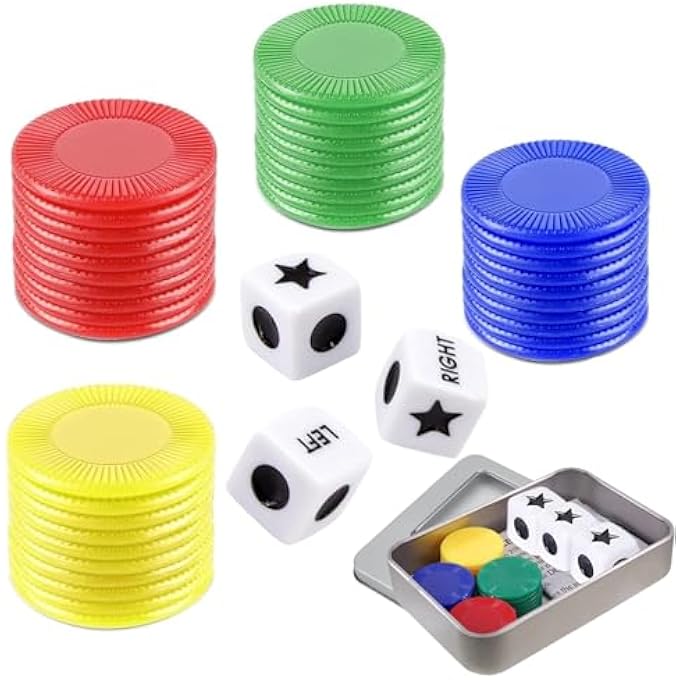 Mienocol Left Right Centre Dice GameLeft Right Center Games Desktop Board Setfor Party Family Friends Gatherings Box - Image 1