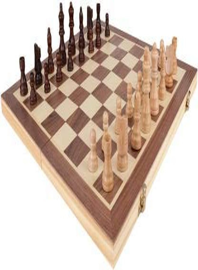 KIDSZONE® 13"X 13" (Open) Wooden Chess Set for Kids and Adults- Folding Chess Board Wood Pawns AZ050 - Image 3