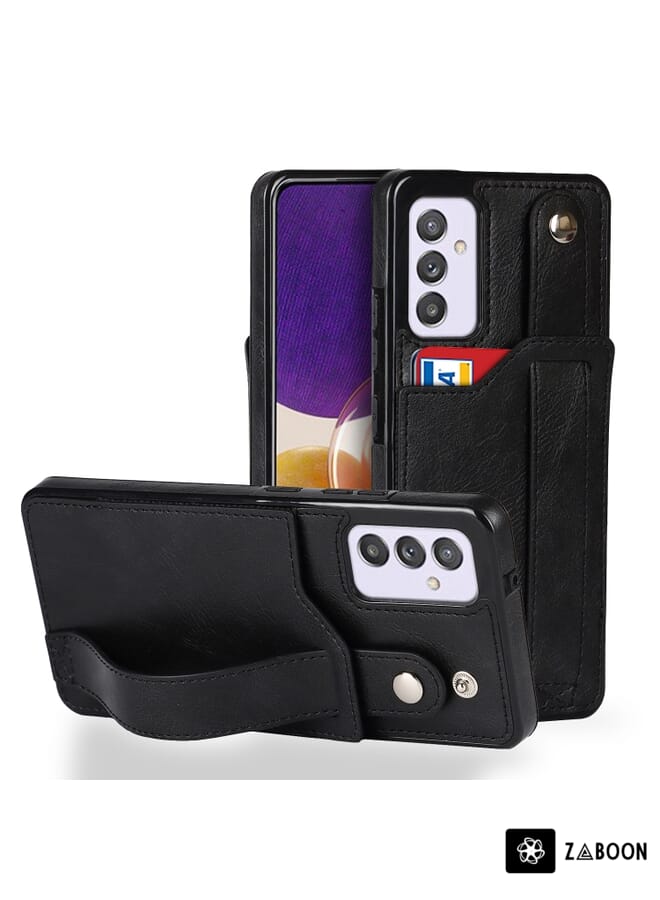 Zaboon Protective Case For Samsung Galaxy A82 5G Crazy Horse Texture Shockproof TPU + PU Leather Case with Card Slot & Wrist Strap Holder - Image 1