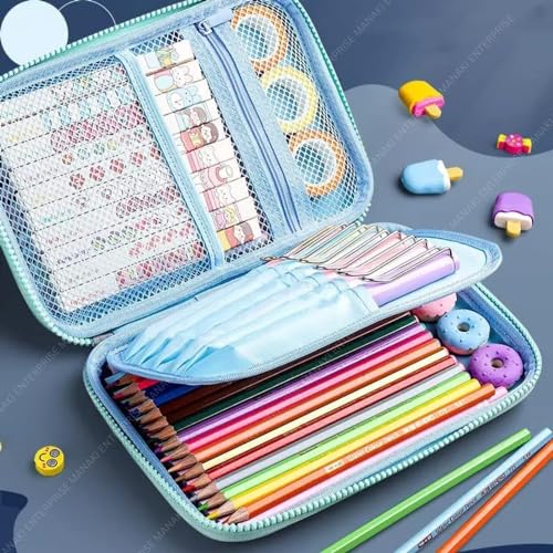 Parshya Cute 3D Cat Pencil Pouch for Girls & Boys | Large Capacity EVA Hard Shell Stationery Organizer | Waterproof Cartoon Pencil Case for School, College & Office - Image 5