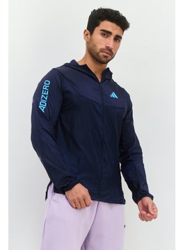 Adidas Men Sportswear Fit Long Sleeve Running Jackets, Navy  - Image 1