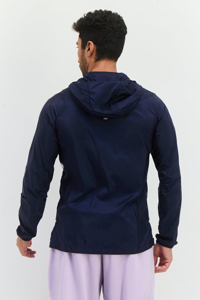 Adidas جاكيتات رياضية للرجال بأكمام طويلة مناسبة للجري، Navy - Image 3