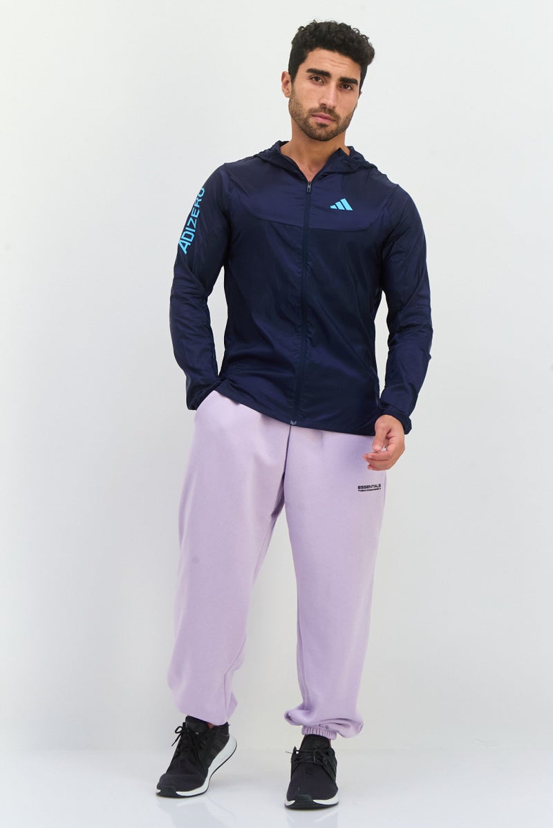 Adidas جاكيتات رياضية للرجال بأكمام طويلة مناسبة للجري، Navy - Image 4