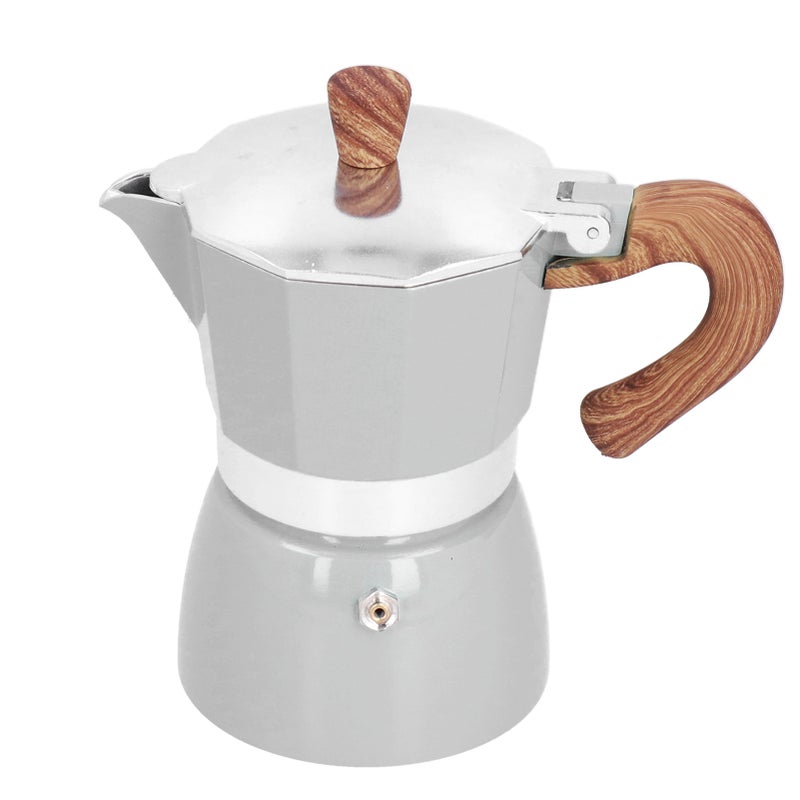 150ML Practical Aluminum Coffee Maker Octagonal Moka Coffee Pot for Home Office Kitchen ApplianceSilver - Image 1