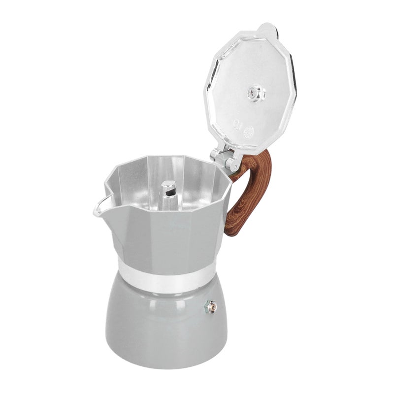 150ML Practical Aluminum Coffee Maker Octagonal Moka Coffee Pot for Home Office Kitchen ApplianceSilver - Image 2